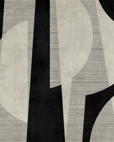 Tapet geometric abstract negru cu design modern