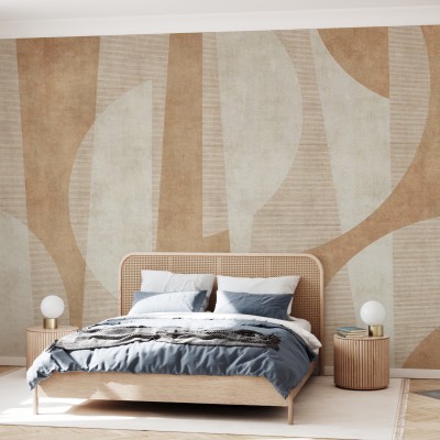 Tapet cu design abstract în nuanțe de ruginiu, Ipanema Beach, Rust