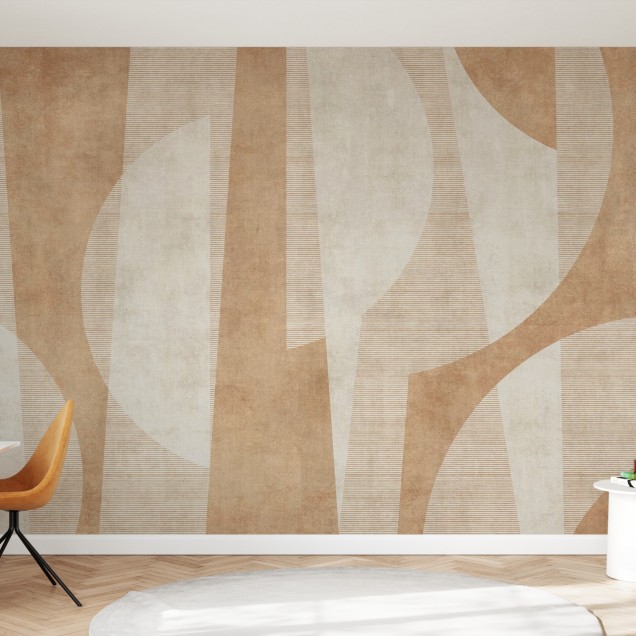 Tapet cu design abstract în nuanțe de ruginiu, Ipanema Beach, Rust