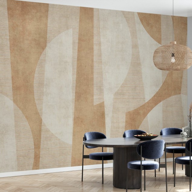 Tapet cu design abstract în nuanțe de ruginiu, Ipanema Beach, Rust