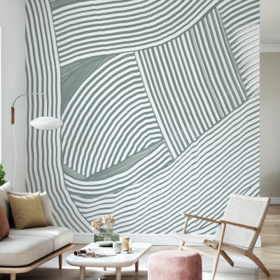 Tapet cu design abstract in nuante de gri, Weaving II