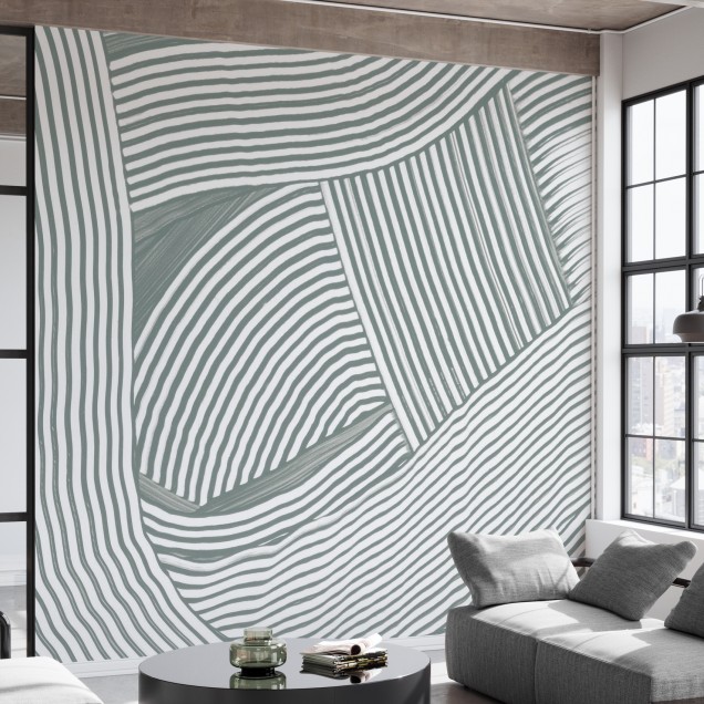Tapet cu design abstract in nuante de gri, Weaving II