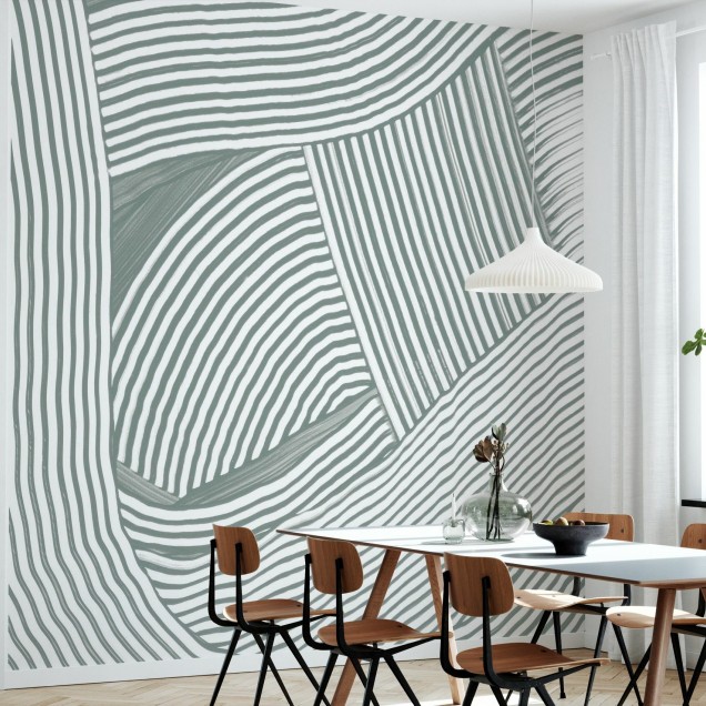 Tapet cu design abstract in nuante de gri, Weaving II