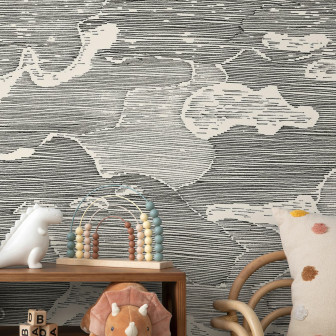 Fototapet Up and Away - Black Fototapet cu design în nuanțe de negru, ideal pentru camera copilului