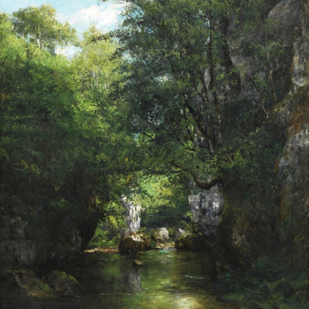 Tapet cu imagine a unui râu în pădure, Water Stream