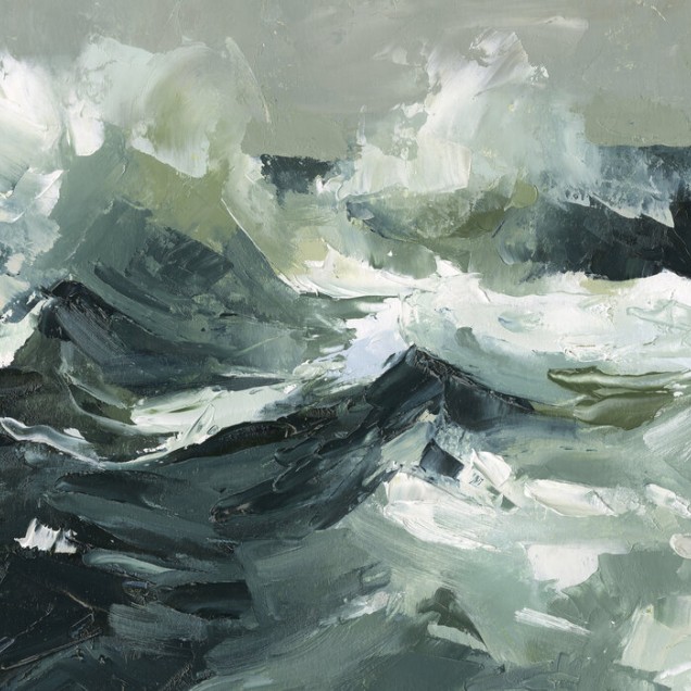 Tapet modern abstract cu imprimeu in nuante de verde si alb