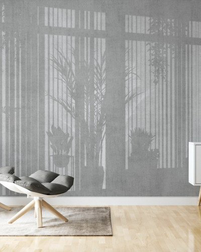 Tapet modern cu design minimalist - Sunny Window, Gri