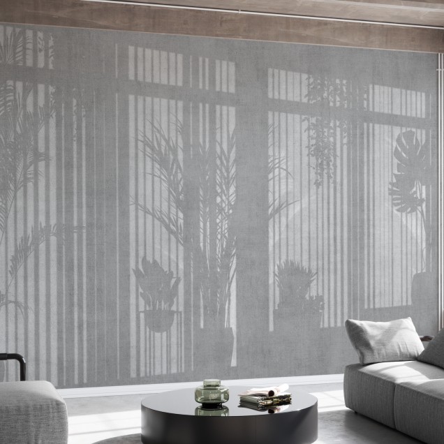 Tapet modern cu design minimalist - Sunny Window, Gri