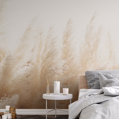 Fototapet cu design abstract în nuanțe calde, ideal pentru dormitor
