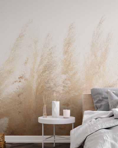 Fototapet cu design abstract în nuanțe calde, ideal pentru dormitor