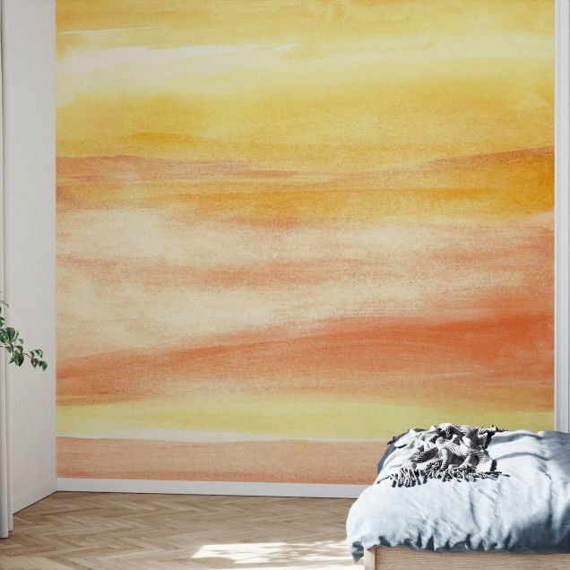 Fototapet Golden Sands cu un design modern, cu nuanțe calde și delicate.