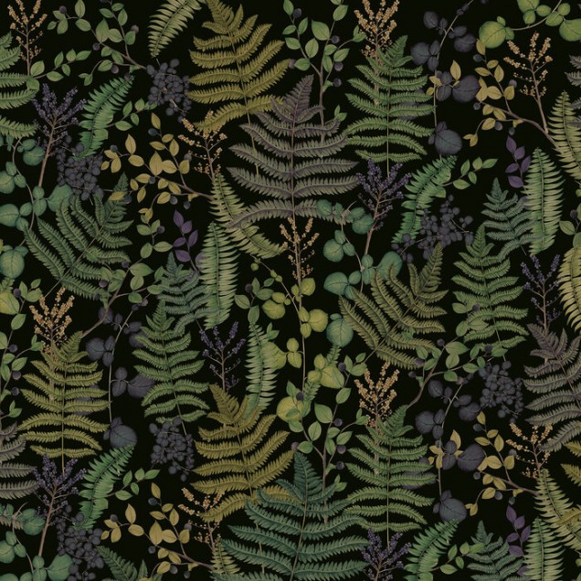 Tapet Botany Leafage, Dark cu motive de frunze luxuriante, perfect pentru dormitor, living sau hol