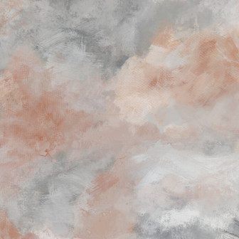 Fototapet abstract cu tonuri de gri și roz într-un dormitor modern