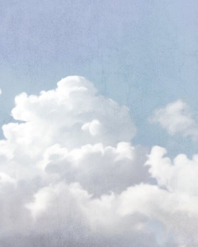 Fluffy Sky, Blue, Photowall