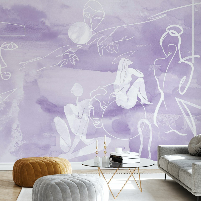 Wallpaper cu design modern si elegant in nuante de roz prafuit.
