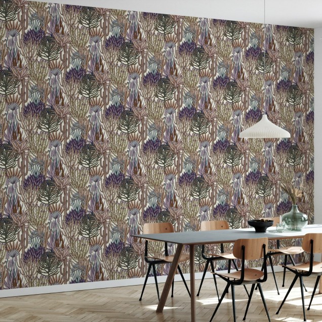 Tapet cu design floral exotic - Euphorbia Forest