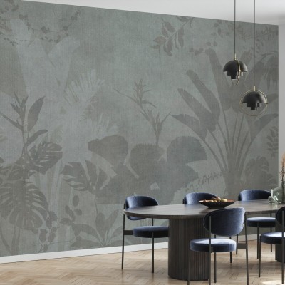 Tapet Pantanal Night, Ash, cu design minimalist inspirat din natura luxuriantă, perfect pentru o ambianță relaxantă și elegantă.