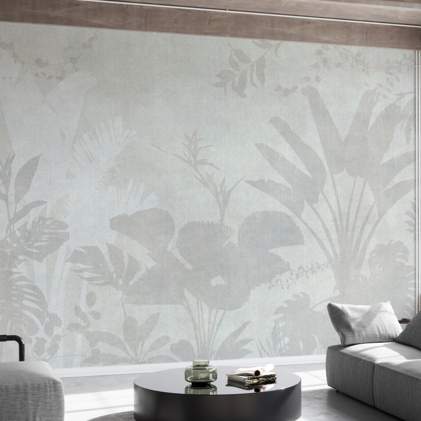 Tapet Pantanal Night, Ash, cu design minimalist inspirat din natura luxuriantă, perfect pentru o ambianță relaxantă și elegantă.