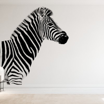 Tapet cu zebră în alb și negru, design minimalist, perfect pentru living, dormitor sau hol.