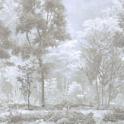 Tapet cu design modern si elegant, Woodland Snapshot, ce imbina armonios natura cu stilul contemporan, cu culori delicate si textura realista.