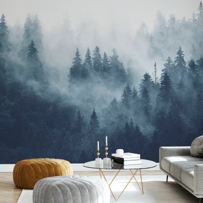Fototapet Foggy Forest, Blue, Personalizat, Photowall, Fototapet living 