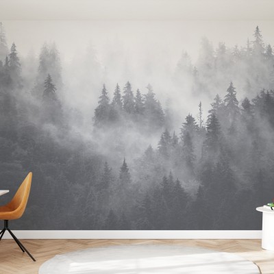 Fototapet Foggy Forest, Grey, Personalizat, Photowall, Fototapet living 