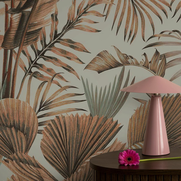 Fototapet cu design tropical Savana Manaus - Ash Green