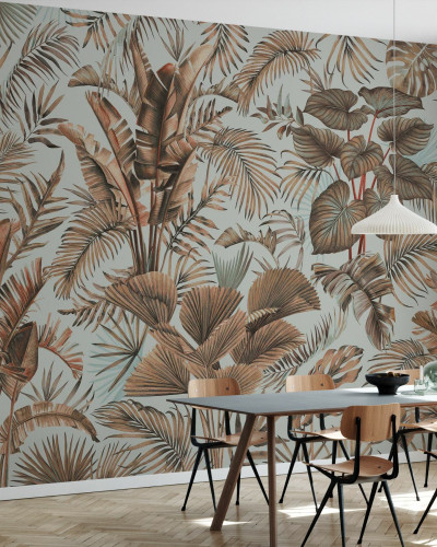 Fototapet cu design tropical Savana Manaus - Ash Green
