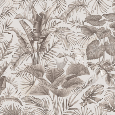 Fototapet cu design savana manaus sepia, cu frunze tropicale