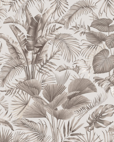 Fototapet cu design savana manaus sepia, cu frunze tropicale