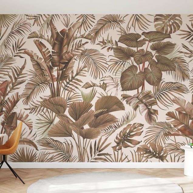 Fototapet cu design tropical Savana Manaus în dormitor