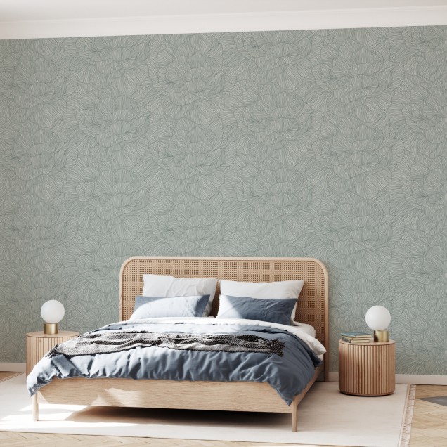 Fototapet cu flori delicate Rose, Winter Spruce, design modern