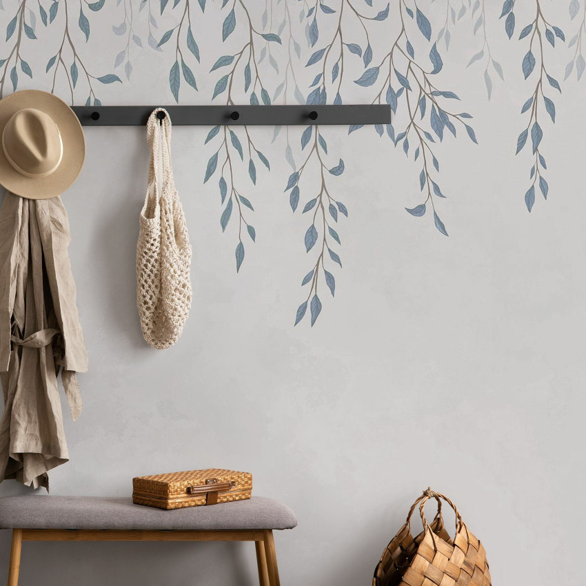 Tapet cu ramuri delicate si pasari delicate, intr-un decor elegant