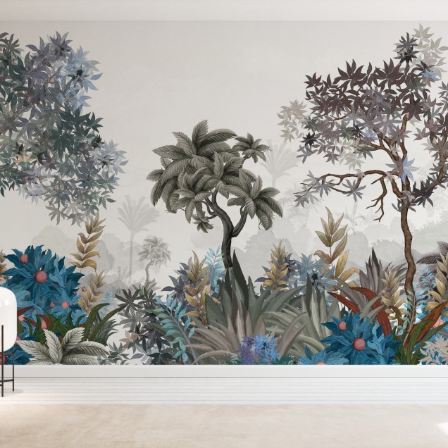 Tapet cu motive botanice cu un design modern