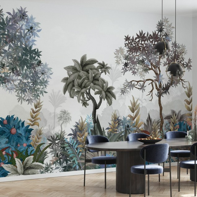Tapet cu motive botanice cu un design modern