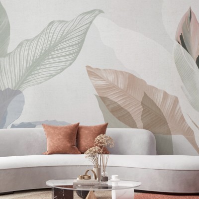 Tapet modern cu frunze delicate, Wild Bouquet