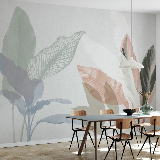 Tapet modern cu frunze delicate, Wild Bouquet