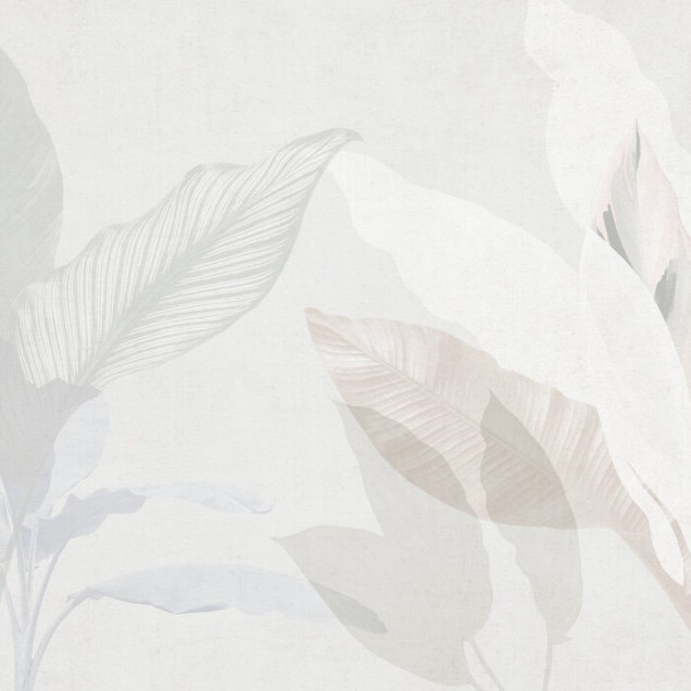 Tapet cu un design floral minimalist, cu frunze delicate si tonuri pastelate, perfect pentru a crea o atmosfera relaxanta in orice camera.