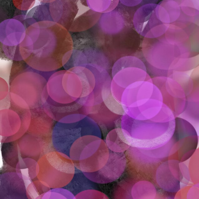 Tapet cu design abstract cu cercuri suprapuse în nuanțe de violet, roz și roșu.