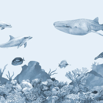 Underwater Friends - Blue, Photowall
