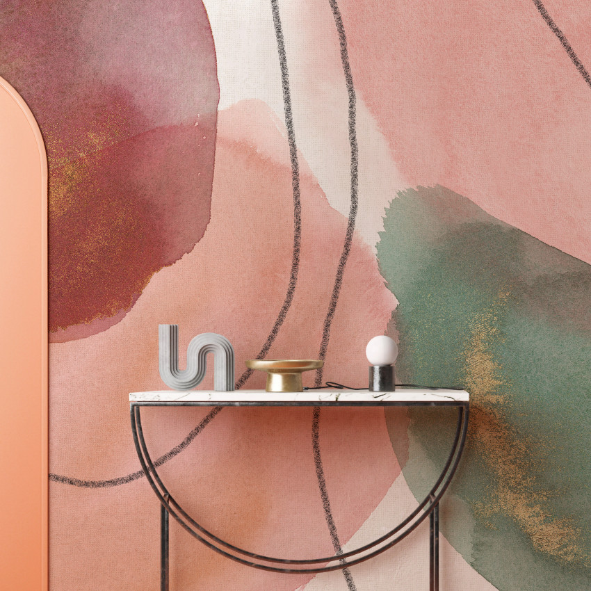 Tapet cu model abstract, pete de culori delicate
