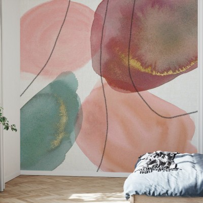 Tapet cu model abstract, pete de culori delicate