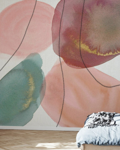 Tapet cu model abstract, pete de culori delicate