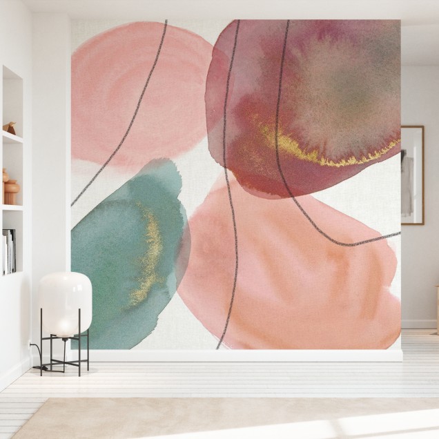 Tapet cu model abstract, pete de culori delicate