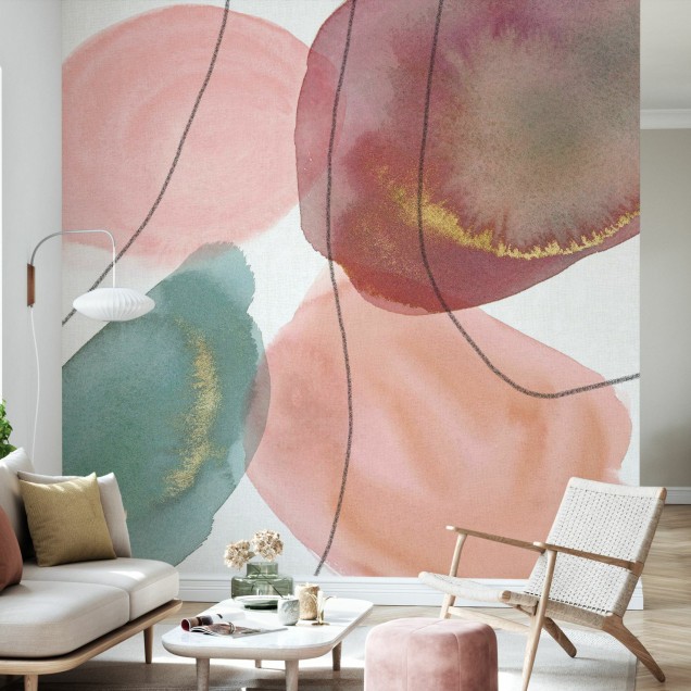 Tapet cu model abstract, pete de culori delicate
