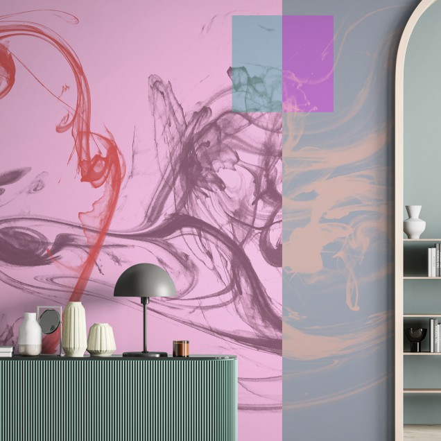 Tapet abstract modern cu linii curbe și culori vibrante