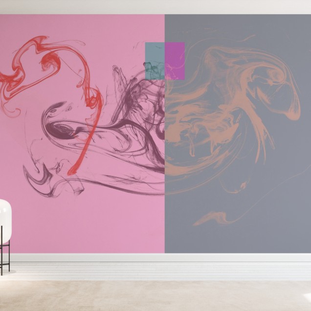 Tapet abstract modern cu linii curbe și culori vibrante