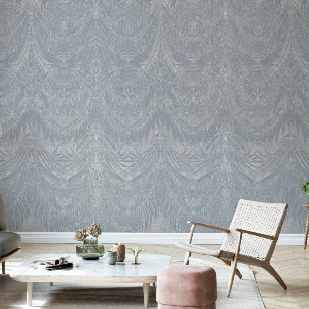 Wallpaper abstract cu design modern Plumage II, gri deschis