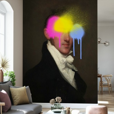Tapet modern Concealed Portrait I cu un portret clasic, cu o notă modernă.
