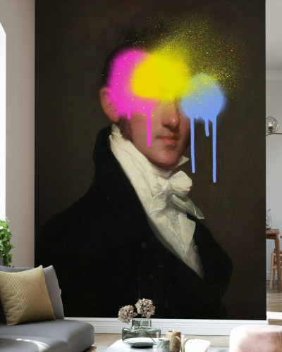Tapet modern Concealed Portrait I cu un portret clasic, cu o notă modernă.